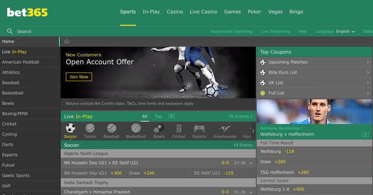 bet365 homepage review