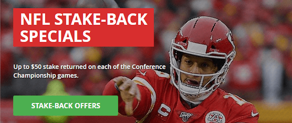 NFL stake-back offer at Intertops